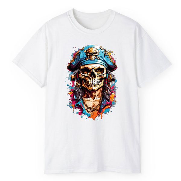 تی شرت آستین کوتاه مردانه مدل جمجمه دزد دریایی کد 524