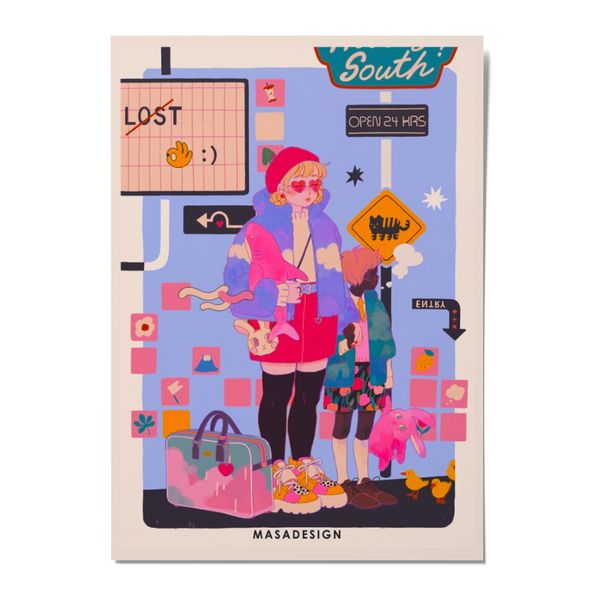 کارت پستال ماسا دیزاین مدل POSTHB GIRL