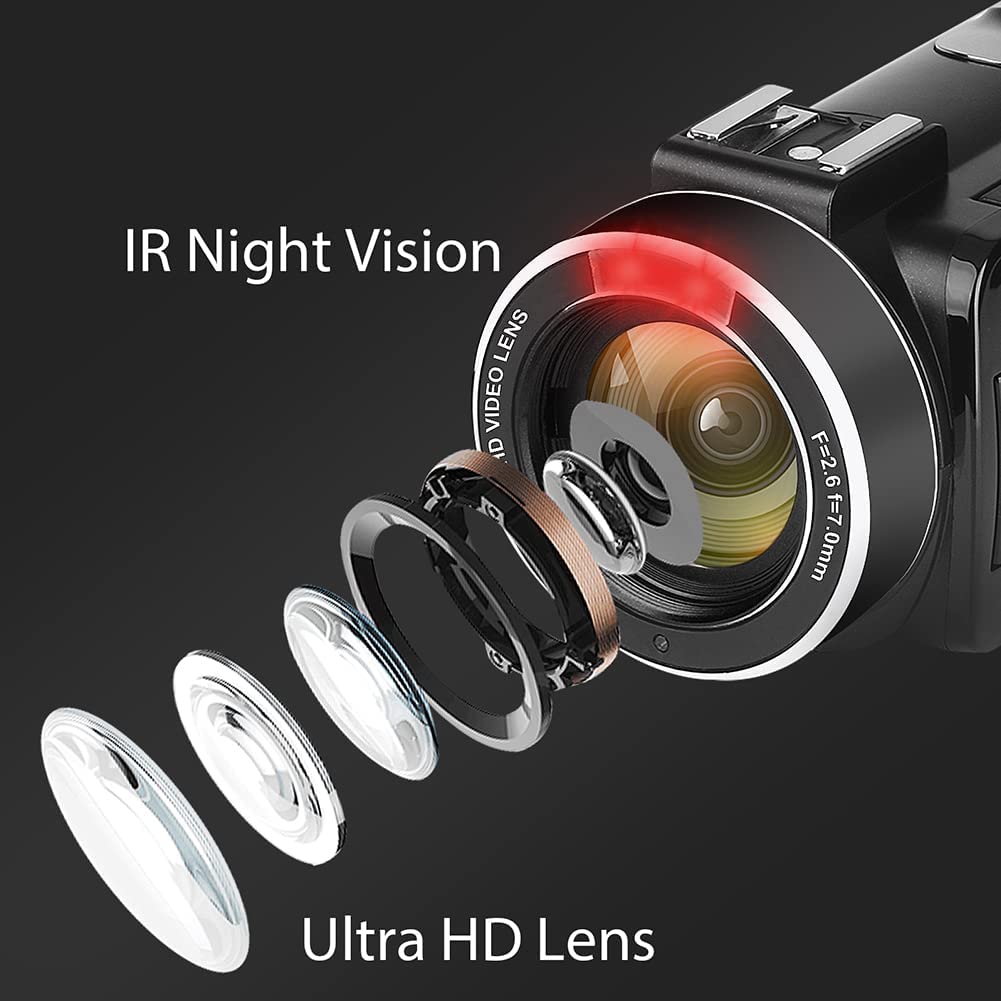 دوربین فیلم برداری کمری مدل 4K 56MP UHD with Night Vision WiFi 18X