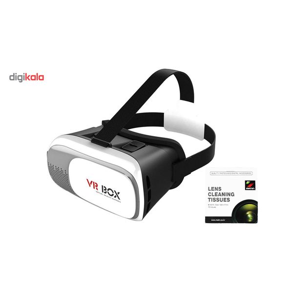 هدست واقعیت مجازی وی آر باکس مدل VR Box 2 به همراه دستمال لنز دوربین