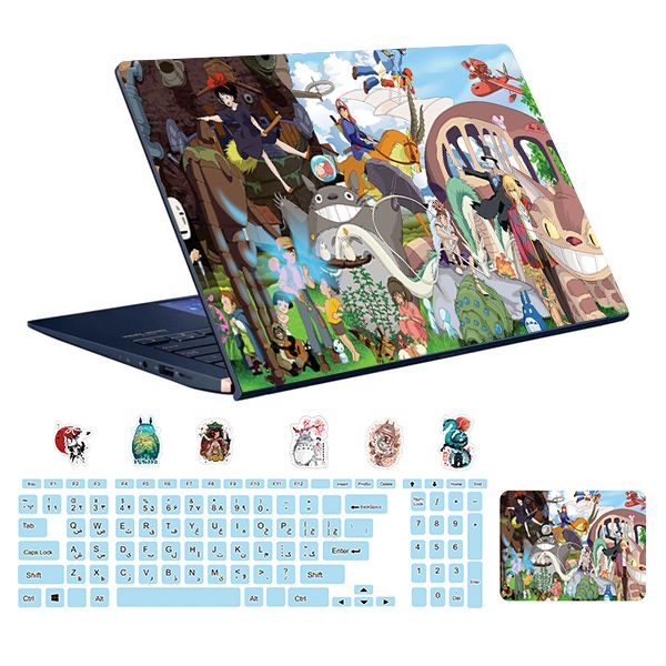   استیکر لپ تاپ توییجین و موییجین طرح Animeکد 09 مناسب برای لپ تاپ 15.6 اینچ به همراه برچسب حروف فارسی کیبورد 
