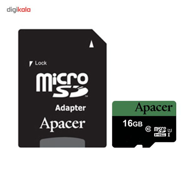 کارت حافظه microSDHC اپیسر مدل Color کلاس 10 استاندارد UHS-I U1 سرعت 45MBps به همراه آداپتور SD ظرفیت 16 گیگابایت