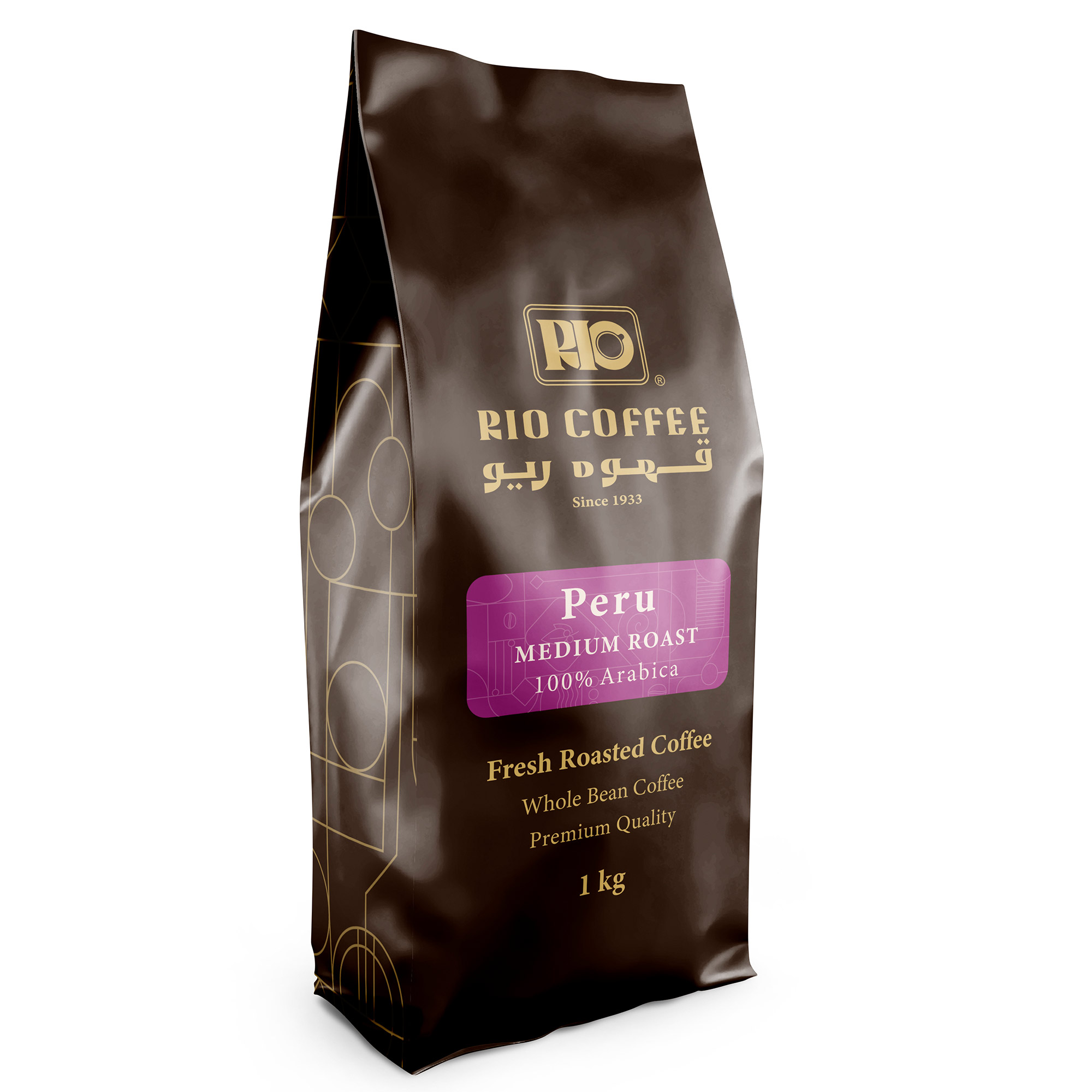 دانه قهوه پرو مدیوم %100 عربیکا ریو - 1 کیلوگرم