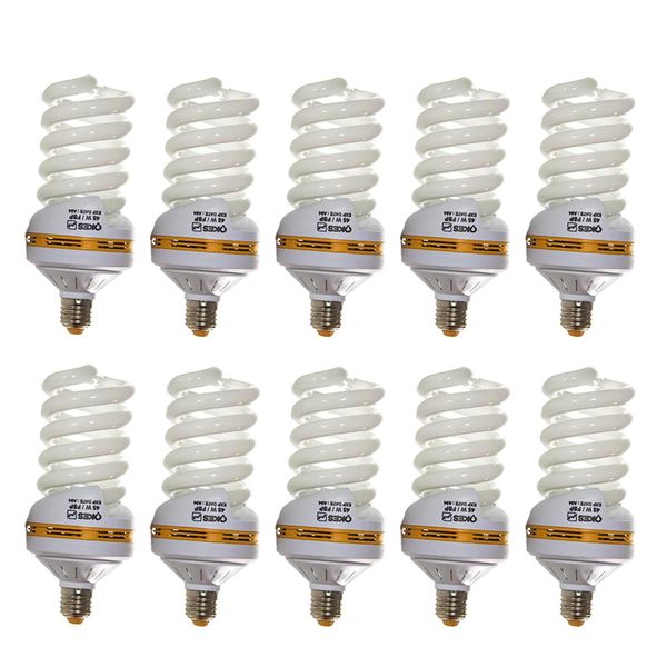 لامپ کم مصرف45وات اوکس مدل CFL45X10 پایه E27 بسته 10 عددی 