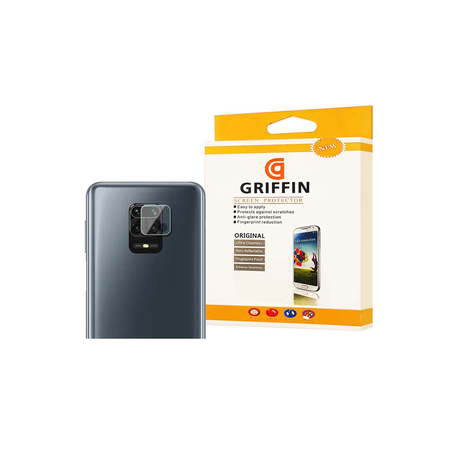 محافظ لنز دوربین گریفین مدل SLP GN mo مناسب برای گوشی موبایل شیائومی Redmi Note 9s