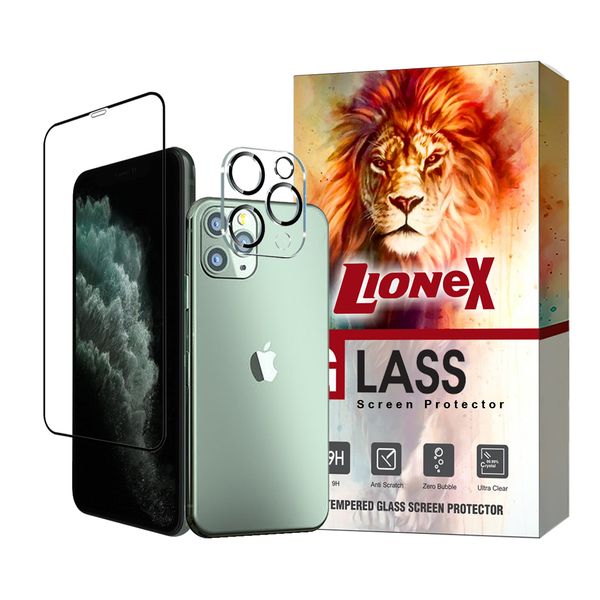  محافظ صفحه نمایش لایونکس مدل MFUL3DLI مناسب برای گوشی موبایل اپل iPhone 11 Pro Max به همراه محافظ لنز دوربین