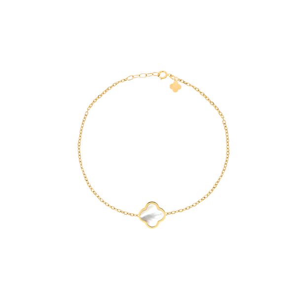 دستبند طلا 18 عیار زنانه ماوی گالری مدل گل تخت 1