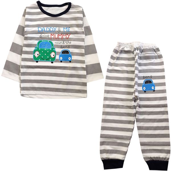 ست تی شرت و شلوار نوزادی مدل ماشین کد 3835