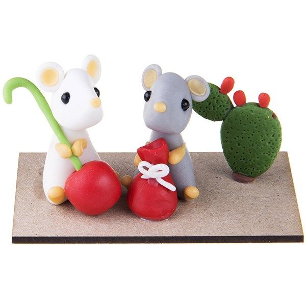 عروسک تزئینی موش های صحرایی و کاکتوس طرح هدیه و آلبالو Ice Toys
