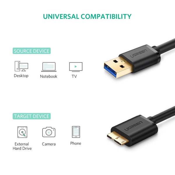 کابل هارد USB 3.0 یوگرین مدل 60527-US130 طول 0.25 متر