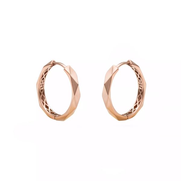 گوشواره طلا 18 عیار زنانه گالری روبی مدل چند ضلعی Earrings