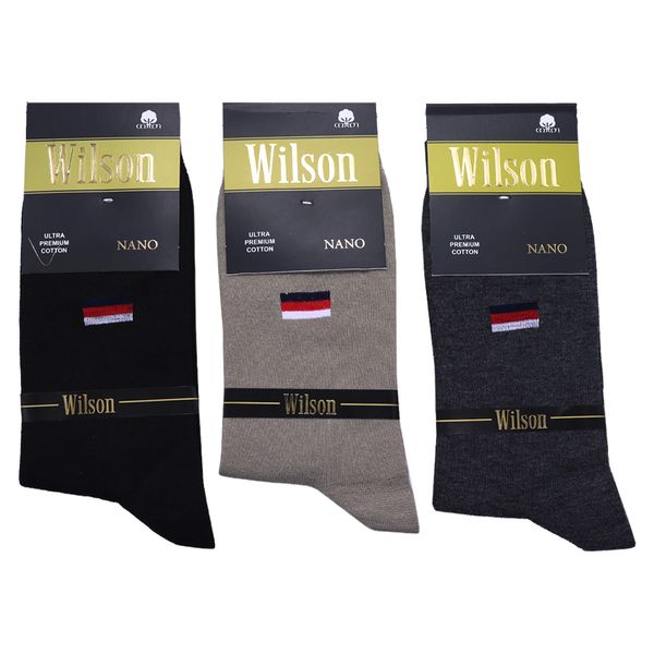 جوراب ساق بلند مردانه ویلسون مدل نانو پرچم کد 1 بسته 3 عددی