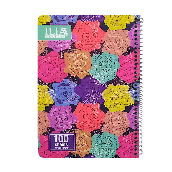 دفتر 100 برگ ایلیا گرافیک طرح گل ها