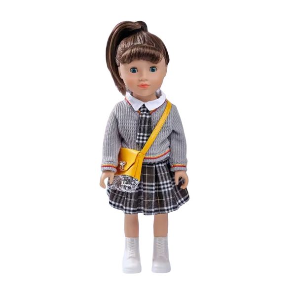 عروسک مدل دختر بچه طرح لباس مدرسه ارتفاع 46 سانتی‌متر