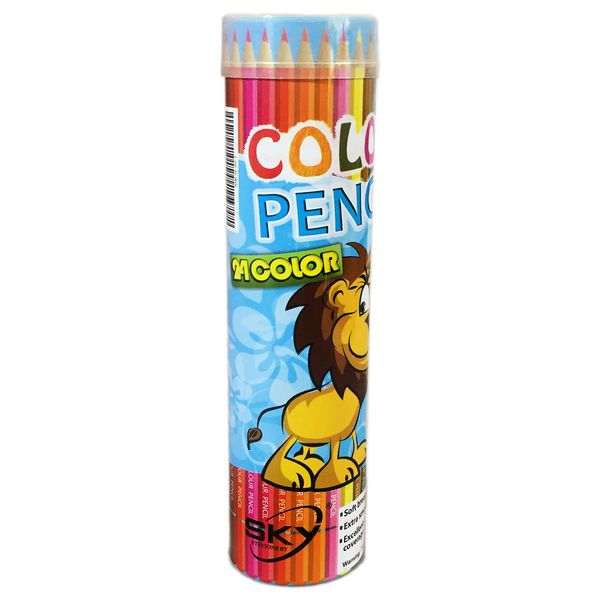 مداد رنگی 24 رنگ اسکای مدل Cylinder-Lion