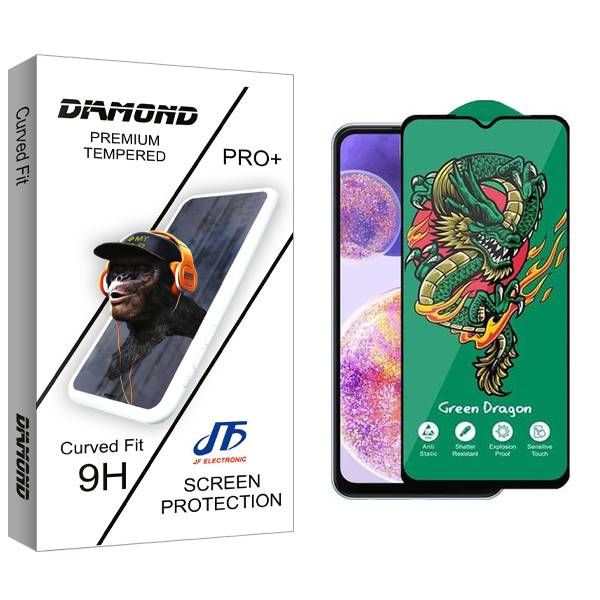 محافظ صفحه نمایش جی اف مدل Diamond Green_Dragon مناسب برای گوشی موبایل سامسونگ Galaxy A23