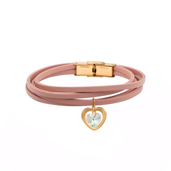 دستبند طلا عیار 18 زنانه گالری روبی مدل قلب