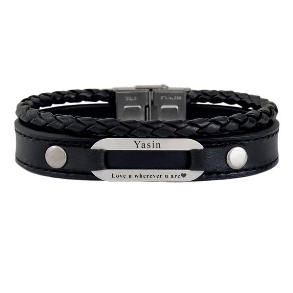 دستبند نقره مردانه لیردا مدل اسم یاسین 72500