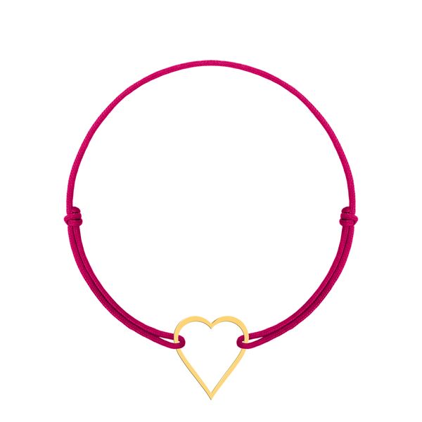 دستبند طلا 18 عیار زنانه پرسته مدل قلب تو خالی
