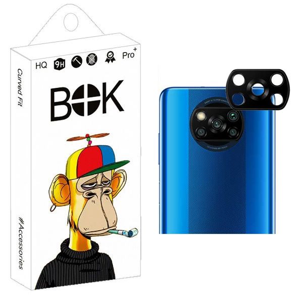 محافظ لنز دوربین بوک مدل 3D-9H مناسب برای گوشی موبایل شیائومی Poco X3