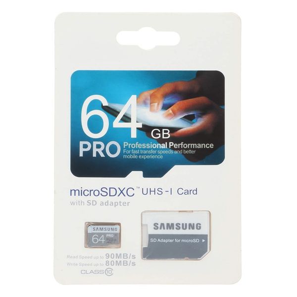 کارت حافظه microSDXC مدل Pro کلاس 10 استاندارد UHS-I سرعت 90MBps ظرفیت 64 گیگابایت