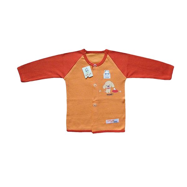 تی شرت آستین بلند نوزادی تاپ لاین کد DM01 رنگ نارنجی