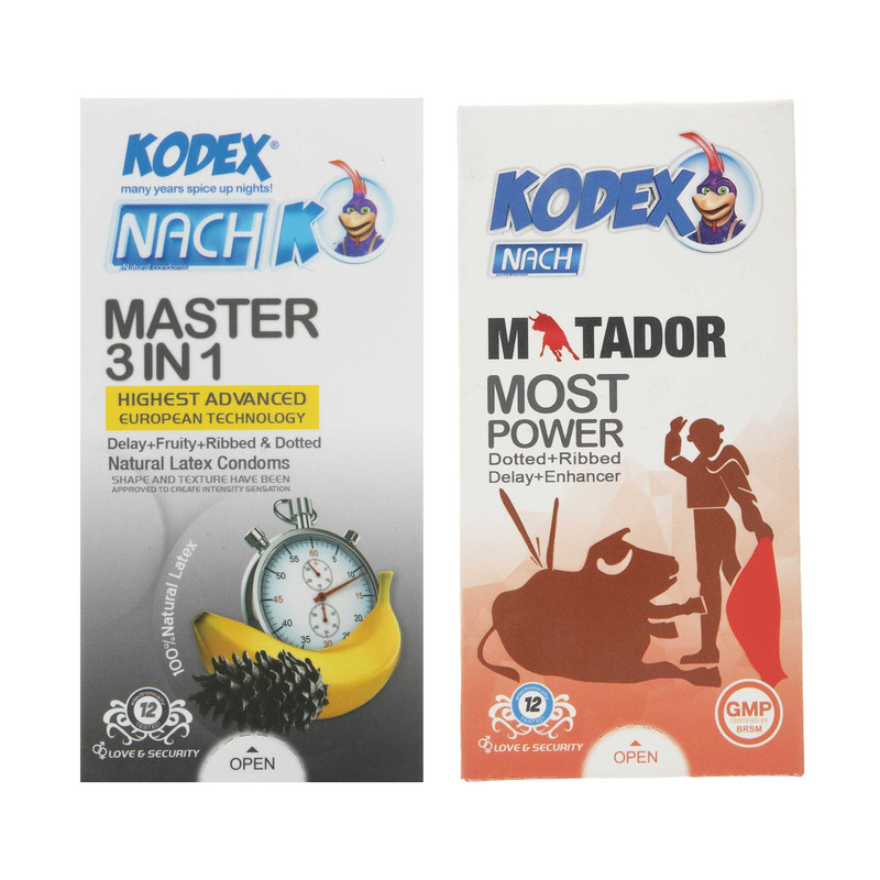 کاندوم کدکس مدل Master 3 In 1/Matador مجموعه 2 عددی