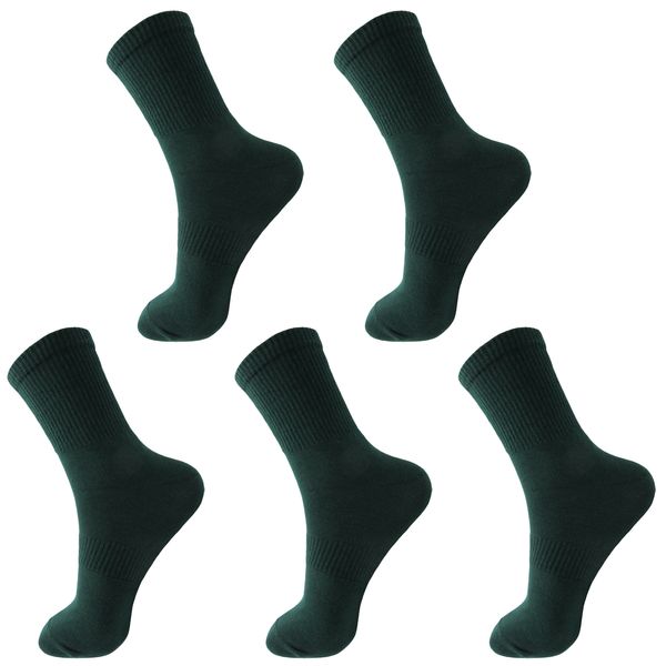 جوراب ورزشی مردانه ادیب مدل کش انگلیسی کد MNSPT-DKGN رنگ سبز تیره بسته 5 عددی
