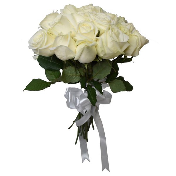 دسته گل طبیعی رز سفید مدل m62