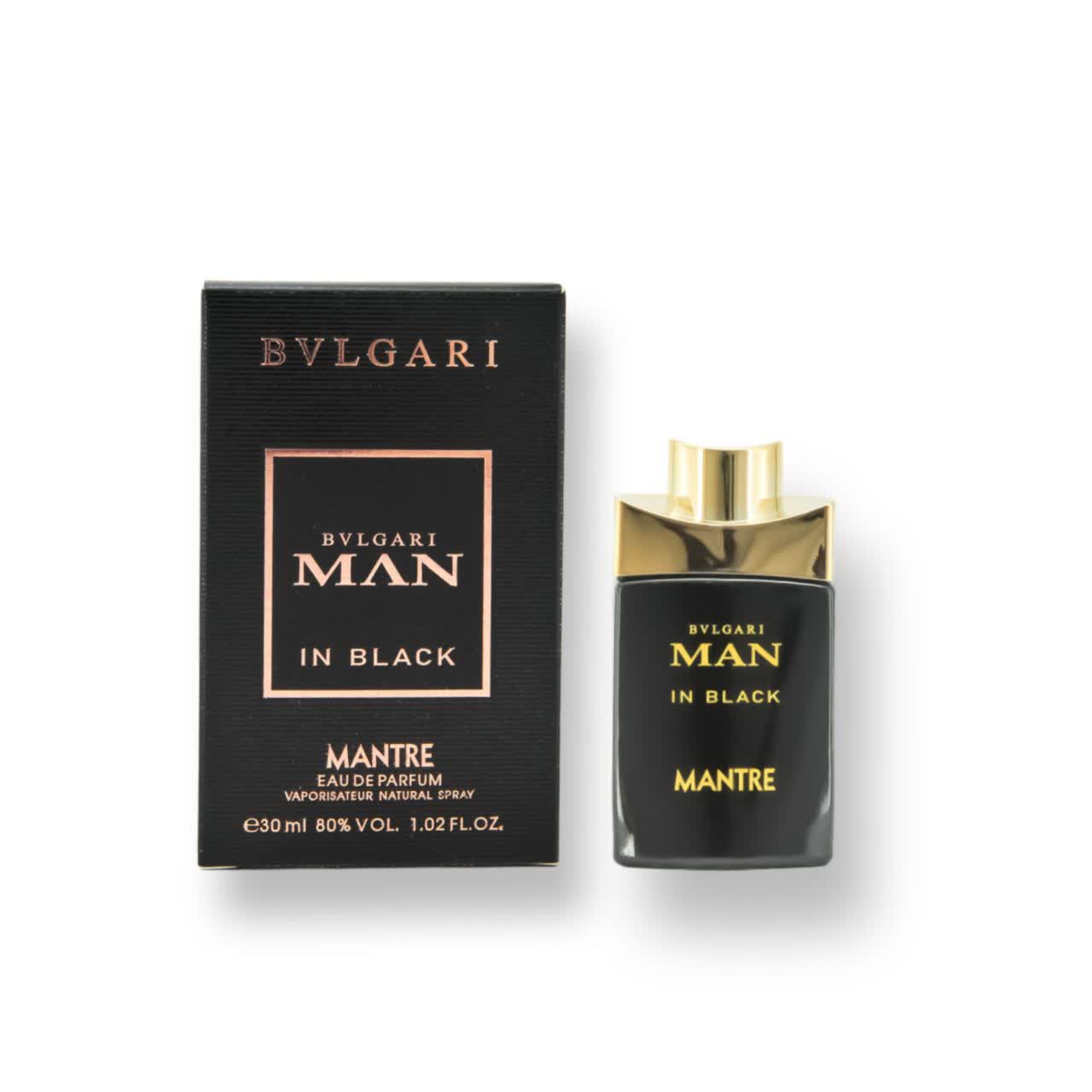 عطر جیبی مردانه مانتره مدل BVLGARI MAN IN BLACK حجم 30 میلی لیتر