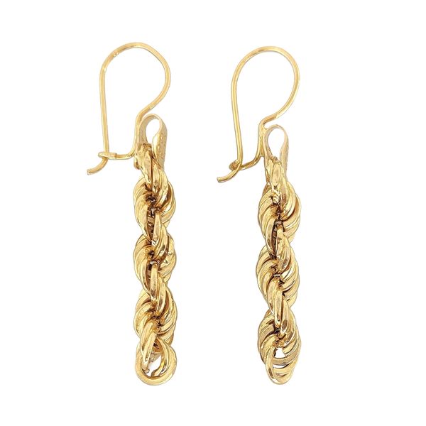 گوشواره طلا 18 عیار زنانه طلا و جواهرسازی افرا مدل طنابی کد 324321