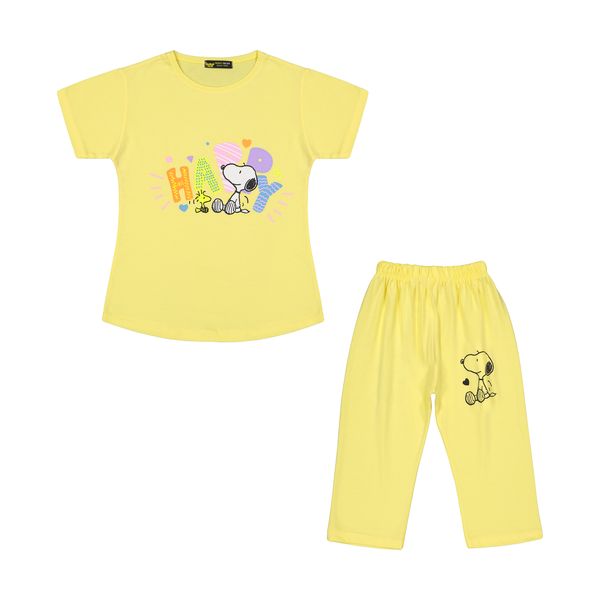 ست تی شرت آستین کوتاه و شلوارک دخترانه خرس کوچولو مدل 2011311-16