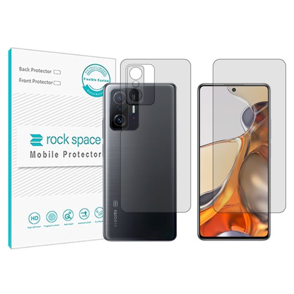 محافظ صفحه نمایش شفاف راک اسپیس مدل Anti Shock مناسب برای گوشی موبایل شیائومی 11T Pro به همراه محافظ پشت گوشی