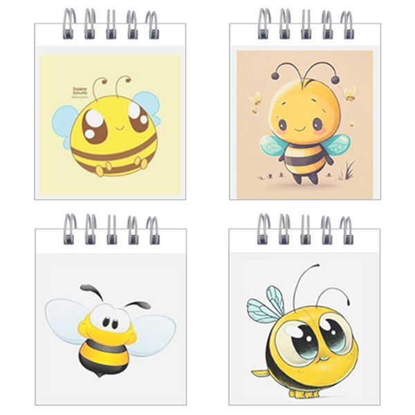 دفترچه یادداشت 50 برگ طرح زنبور خیلی کیوت کد hc۷۶۸ مجموعه 4 عددی