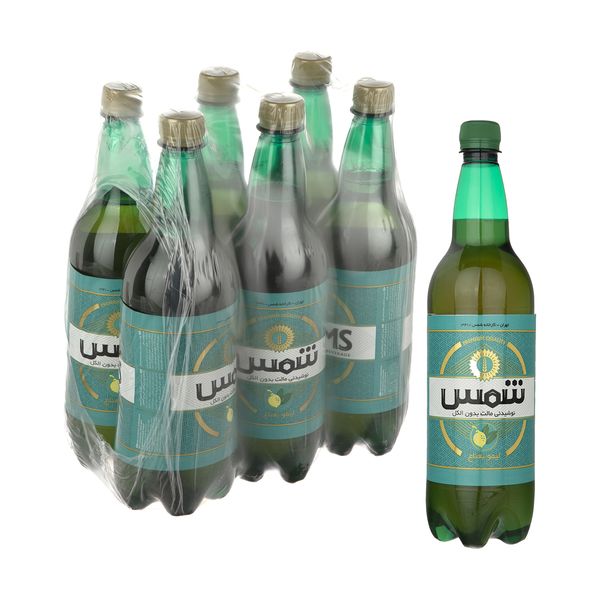 نوشیدنی مالت بدون الکل لیمو نعناع شمس - 1 لیتر بسته 6 عددی