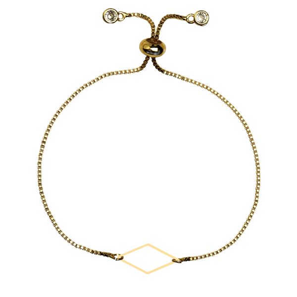دستبند طلا 18 عیار زنانه کرابو طرح لوزی مدل Kr102201