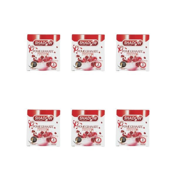 کاندوم شادو مدل Pomegranate مجموعه 6 عددی