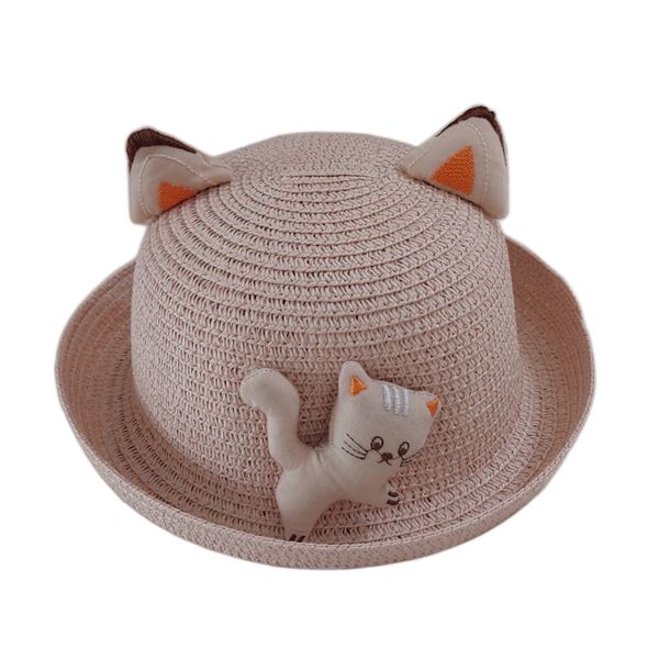 کلاه حصیری بچگانه مدل گربه 