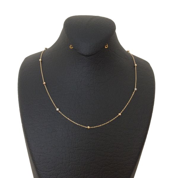 گردنبند طلا 18 عیار زنانه الماسین آذر طرح گوی کد Alb02