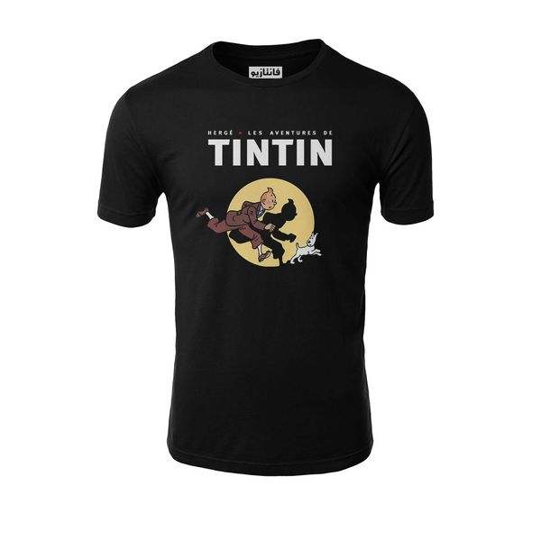 تی شرت آستین کوتاه مردانه فانتازیو مدل 211 طرح تن تن کد TT11