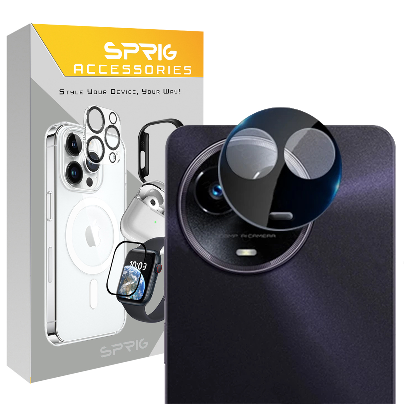 محافظ لنز دوربین اسپریگ مدل 3D-SP مناسب برای گوشی موبایل ریلمی 11X 5G