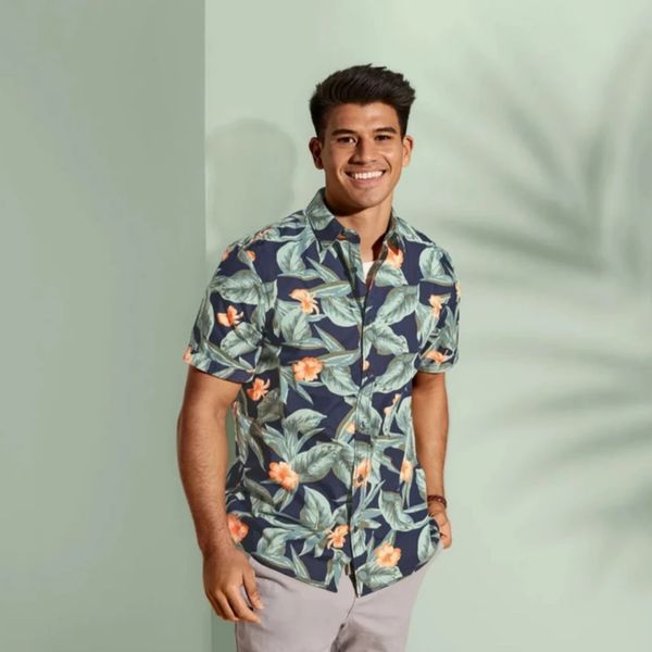 پیراهن آستین کوتاه مردانه مدل هاوایی L5050