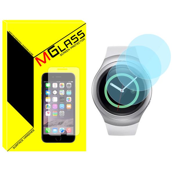 محافظ صفحه نمایش شیشه‌ای ام‌گلس مدل Glass-MG مناسب برای ساعت هوشمند سامسونگ Galaxy Gear S2 بسته سه عددی