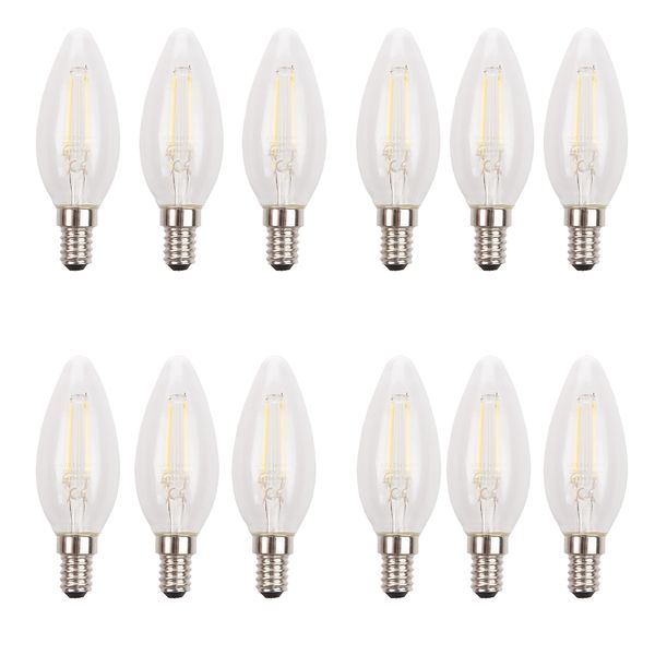 لامپ فیلامنتی 4.5 وات لامپ نور مدل شمعی پایه E14 بسته 12 عددی