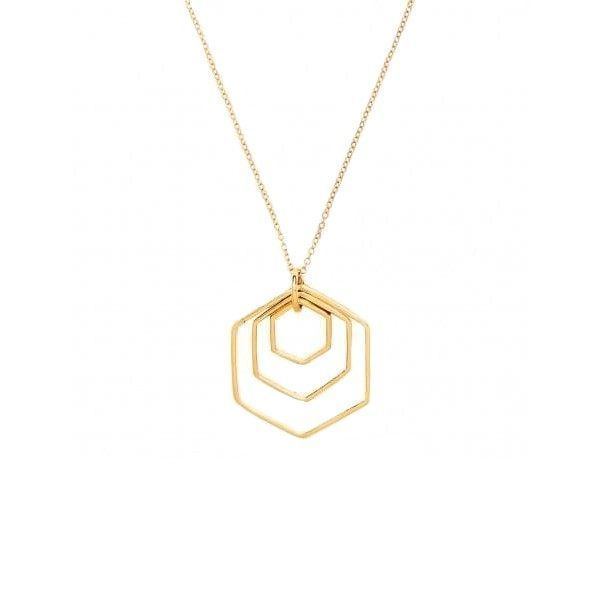 گردنبند طلا 18 عیار زنانه طلای کامک مدل شش ضلعی