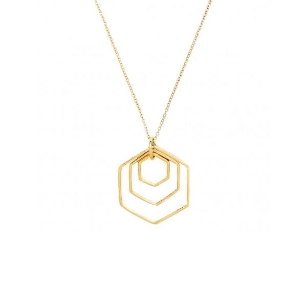 گردنبند طلا 18 عیار زنانه طلای کامک مدل شش ضلعی