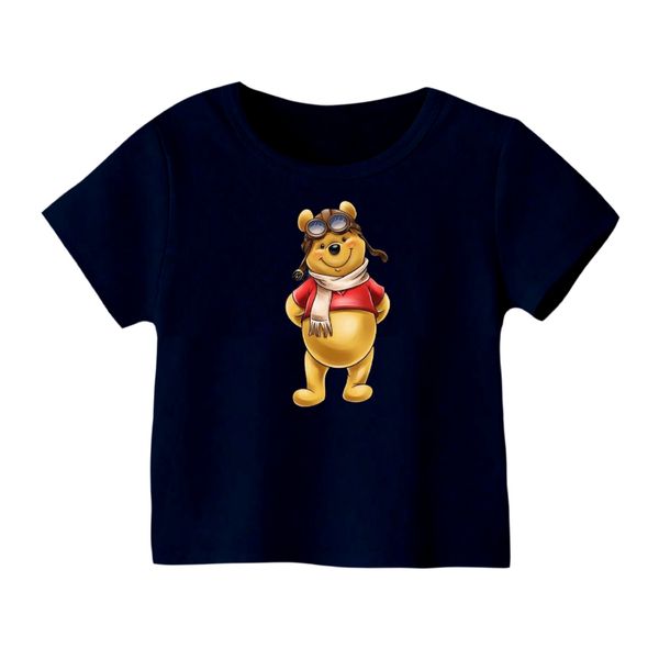 تی شرت آستین کوتاه بچگانه مدل پو کد ۹ رنگ سورمه ای