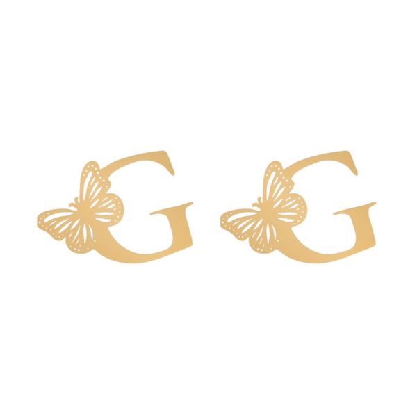 گوشواره طلا 18 عیار زنانه شمیم گلد گالری مدل حرف G91 G