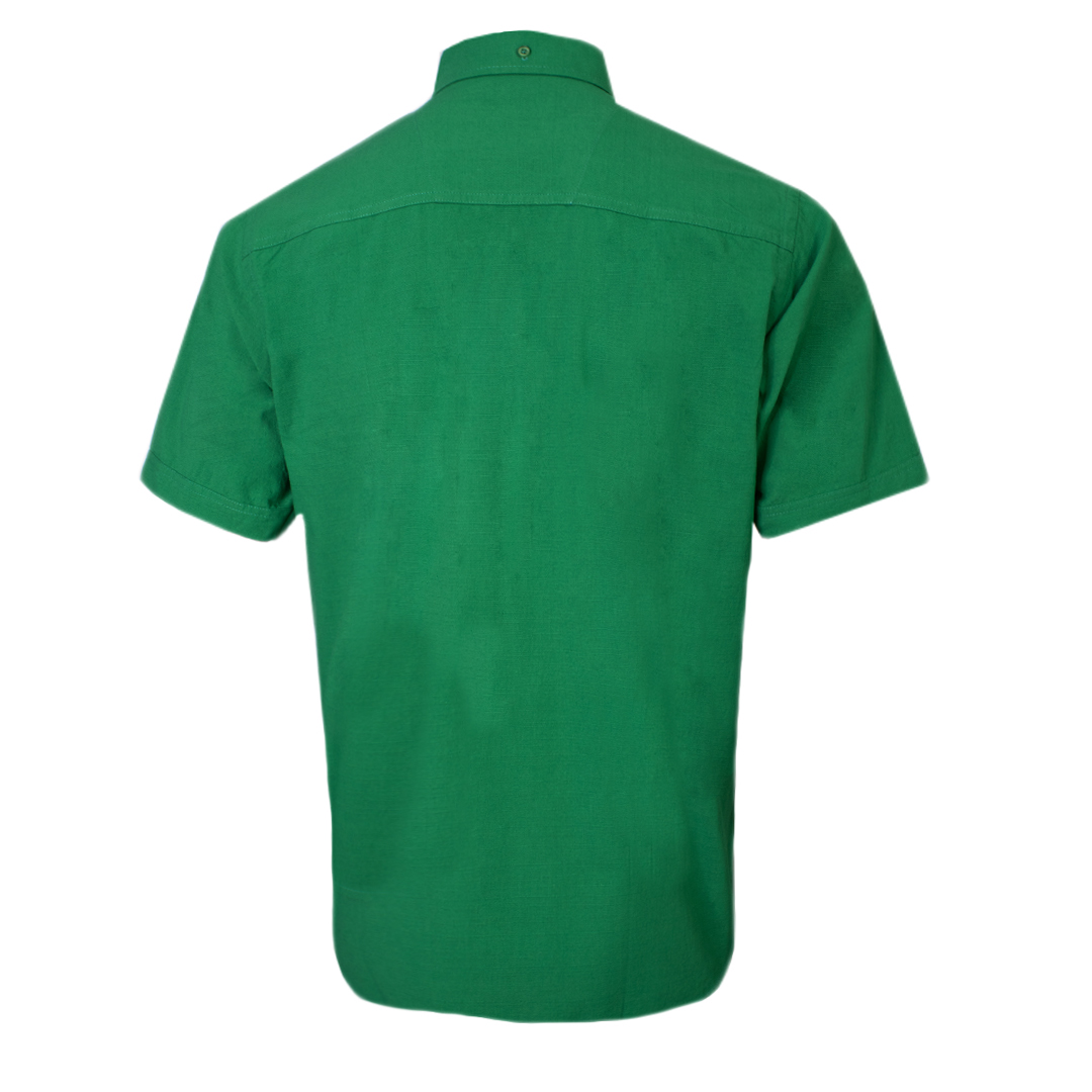 پیراهن آستین کوتاه مردانه مدل  پارچه کنفی رنگ سبز