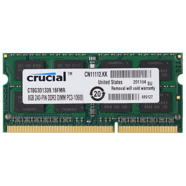 رم لپتاپ DDR3 دو کاناله 10600مگاهرتز CL9 کروشیال مدل PC3 ظرفیت 8گیگابایت